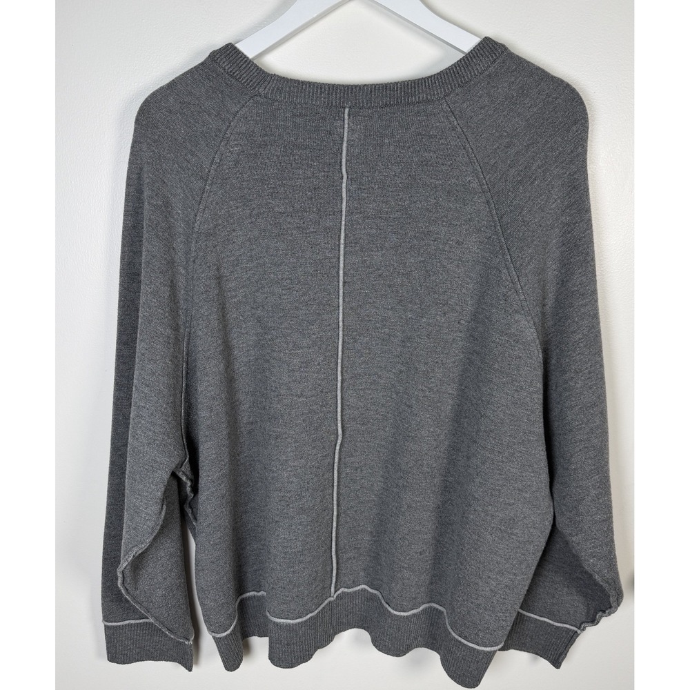 Anthropologie Pilcro Size XL The Oaklyn Cozy Boxy Crew-Neck Sweatshirt Gray - Picture 4 of 11